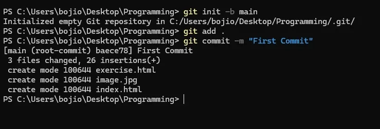 Successful Git Commit